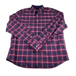 UNTUCKit Mens Large‎ Button Down Plaid Shirt Long Sleeve Red Blue Cotton